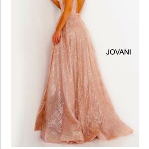 Jovani Rose Gold sequin maxi dress .